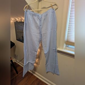 Light Baby Blue Linen-like Pants